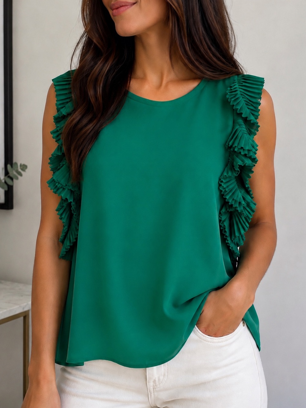 Naked Zebra Ruffle Top